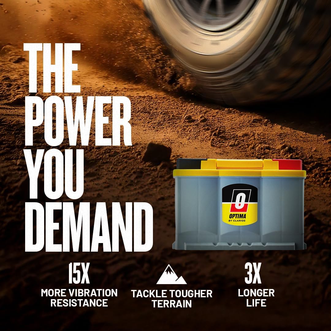 OPTIMA Batteries High Performance DH5 YELLOWTOP Dual Purpose Sealed AGM Car, Truck and SUV Battery, 700 CCA, Maintenance Free, Versatile Mounting, BCI Group Size 47