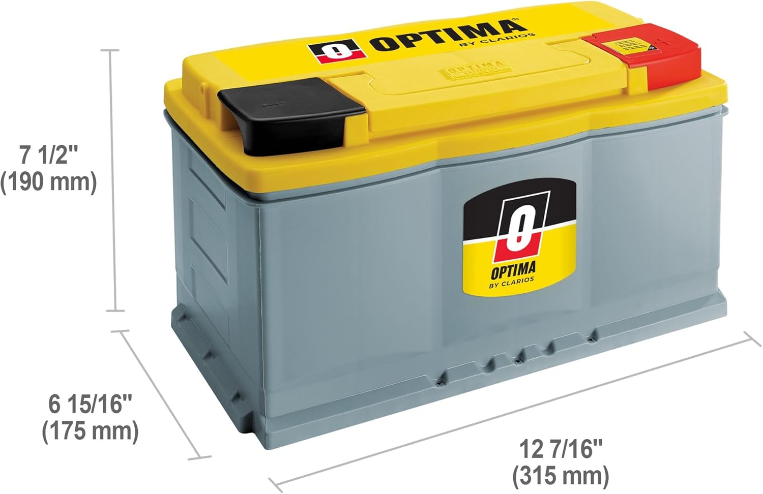 OPTIMA Batteries High Performance DH7 YELLOWTOP Dual Purpose Sealed AGM Car, Truck and SUV Battery, 880 CCA, Maintenance Free, Versatile Mounting, BCI Group Size 94R