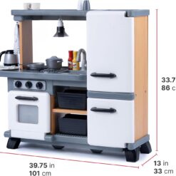 Step2 Harmony Kids Kitchen Playset, Indoor Kitchenette, Interactive Play with Lights and Sounds, Made of Durable Plastic, Includes 25 Piece Toy Accessories, for Toddlers 2+ Years Old