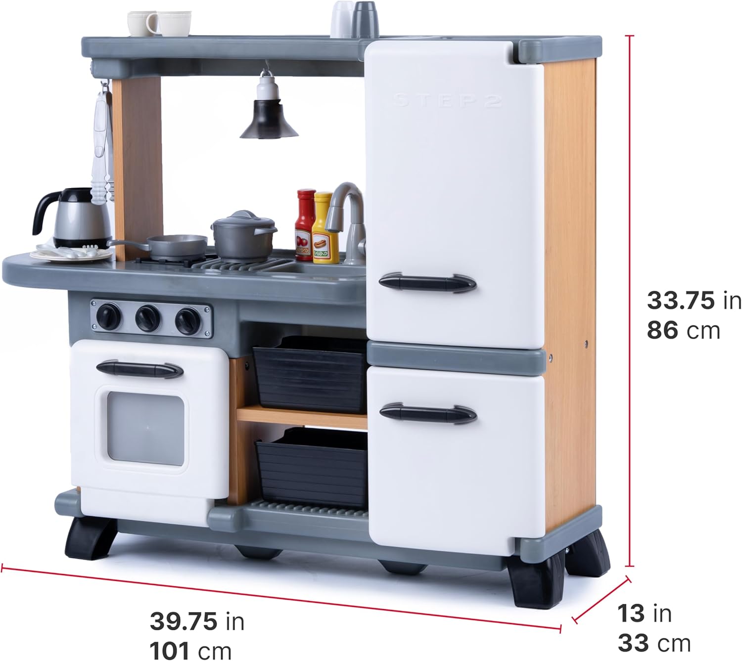 Step2 Harmony Kids Kitchen Playset, Indoor Kitchenette, Interactive Play with Lights and Sounds, Made of Durable Plastic, Includes 25 Piece Toy Accessories, for Toddlers 2+ Years Old