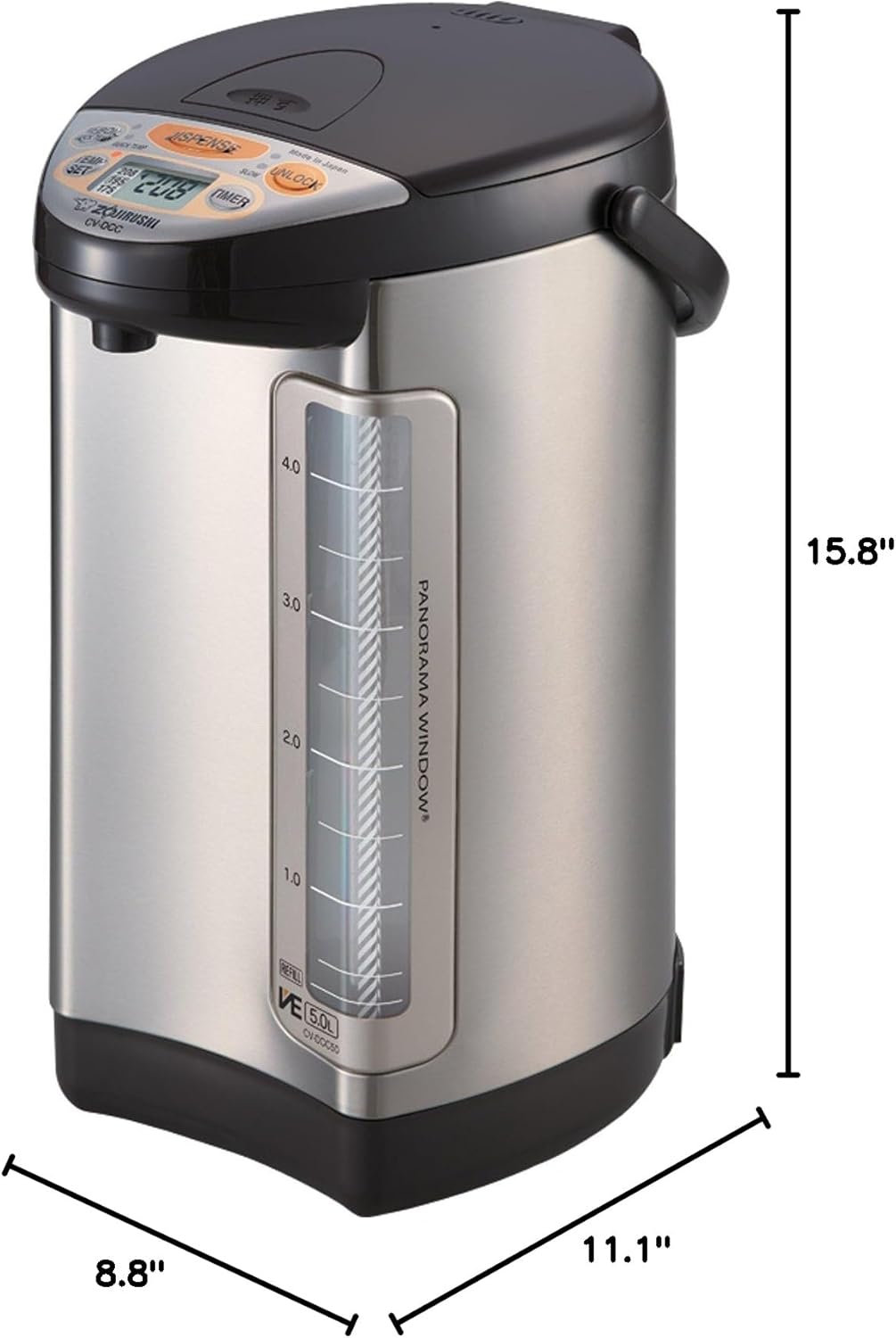 Zojirushi CV-DCC50 VE Hybrid Water Boiler & Warmer, 5.0 Liter (169oz. Dark Brown)