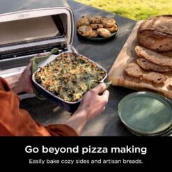 Ninja Artisan Electric Outdoor Pizza Oven with Stone, Gray, MO201