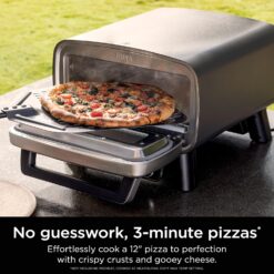 Ninja Artisan Electric Outdoor Pizza Oven with Stone, Gray, MO201