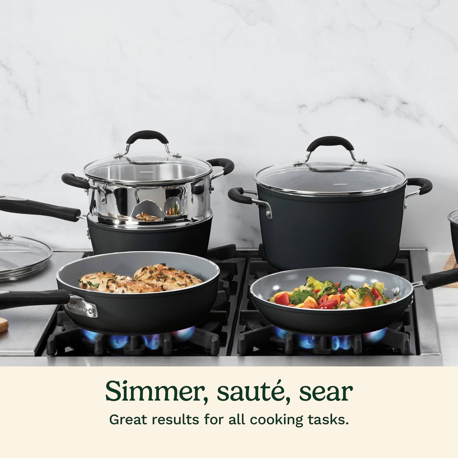 Cuisinart Ceramica XT Matte Collection Ceramic Nonstick 12-pc. Cookware Set - Black