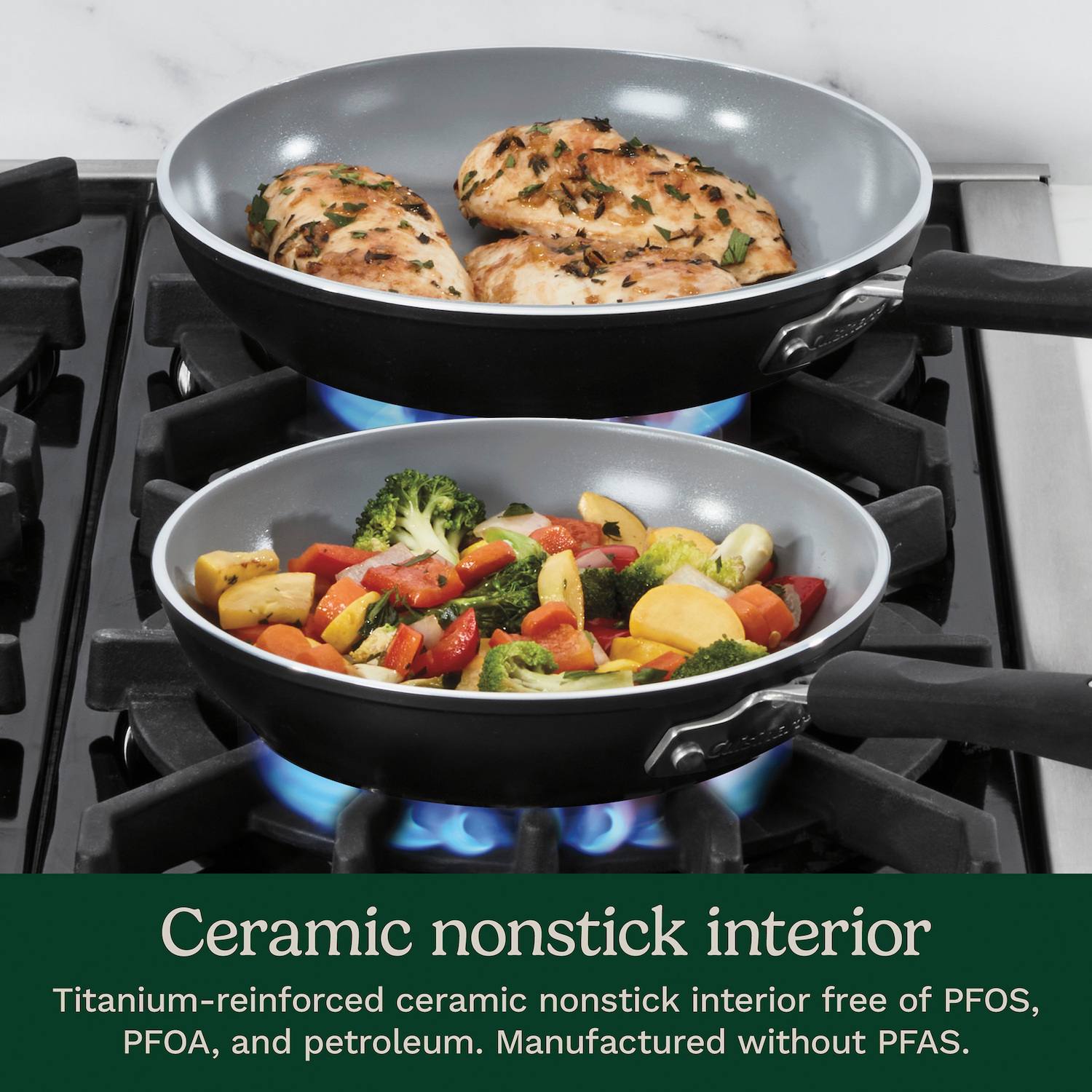 Cuisinart Ceramica XT Matte Collection Ceramic Nonstick 12-pc. Cookware Set - Black