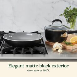 Cuisinart Ceramica XT Matte Collection Ceramic Nonstick 12-pc. Cookware Set - Black