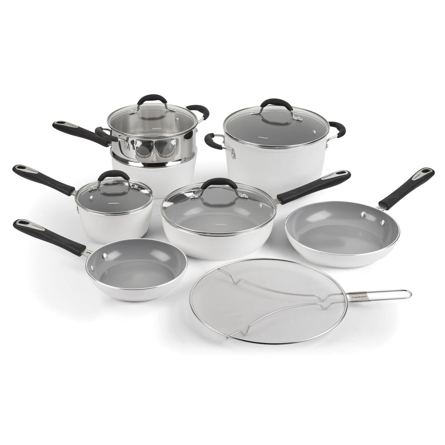 Cuisinart Ceramica XT Matte Collection Ceramic Nonstick 12-pc. Cookware Set - White