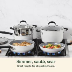 Cuisinart Ceramica XT Matte Collection Ceramic Nonstick 12-pc. Cookware Set - White