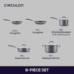 Circulon A1 Series 8-pc. Nonstick Cookware Set with ScratchDefense Technology