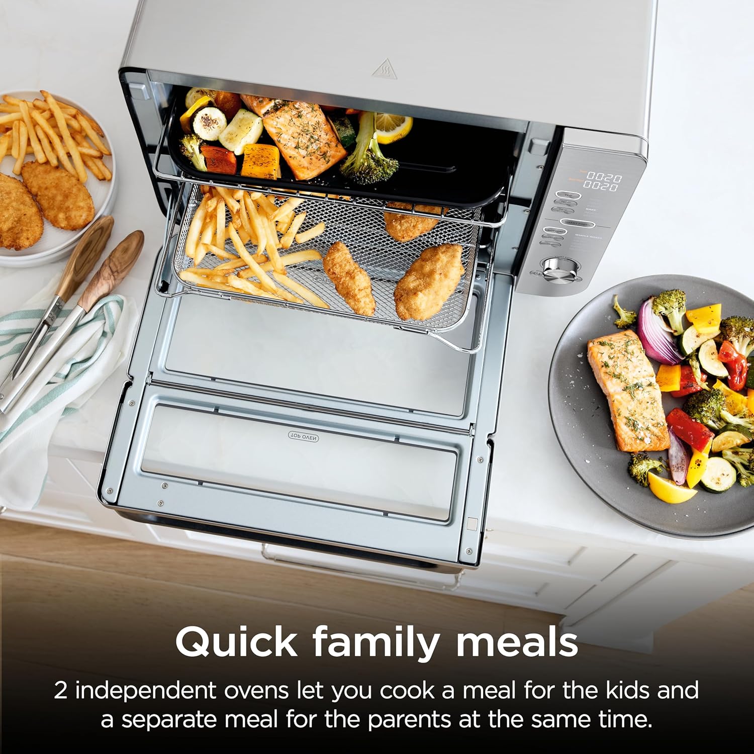 Ninja Air Fryer Toaster Oven Combo,Double Stack XL,12-in-1, Stainless Steel, DCT601