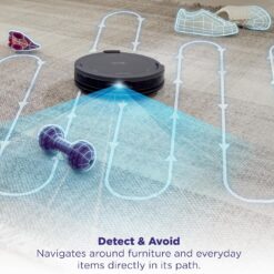 Shark Navigator Robot Vacuum and Self-Empty Base with Bagless 60-Day Capacity Self-Empty Base, SmartPath Navigation, Powerful Pet Hair Pickup, Anti-Hair Wrap, For Carpets & Hard Floors, Grey, RV2120AE