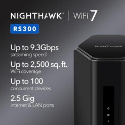 NETGEAR Nighthawk Tri-Band WiFi 7 Router (RS300) - Router Only, BE9300 Wireless Speed (up to 9.3 Gbps)