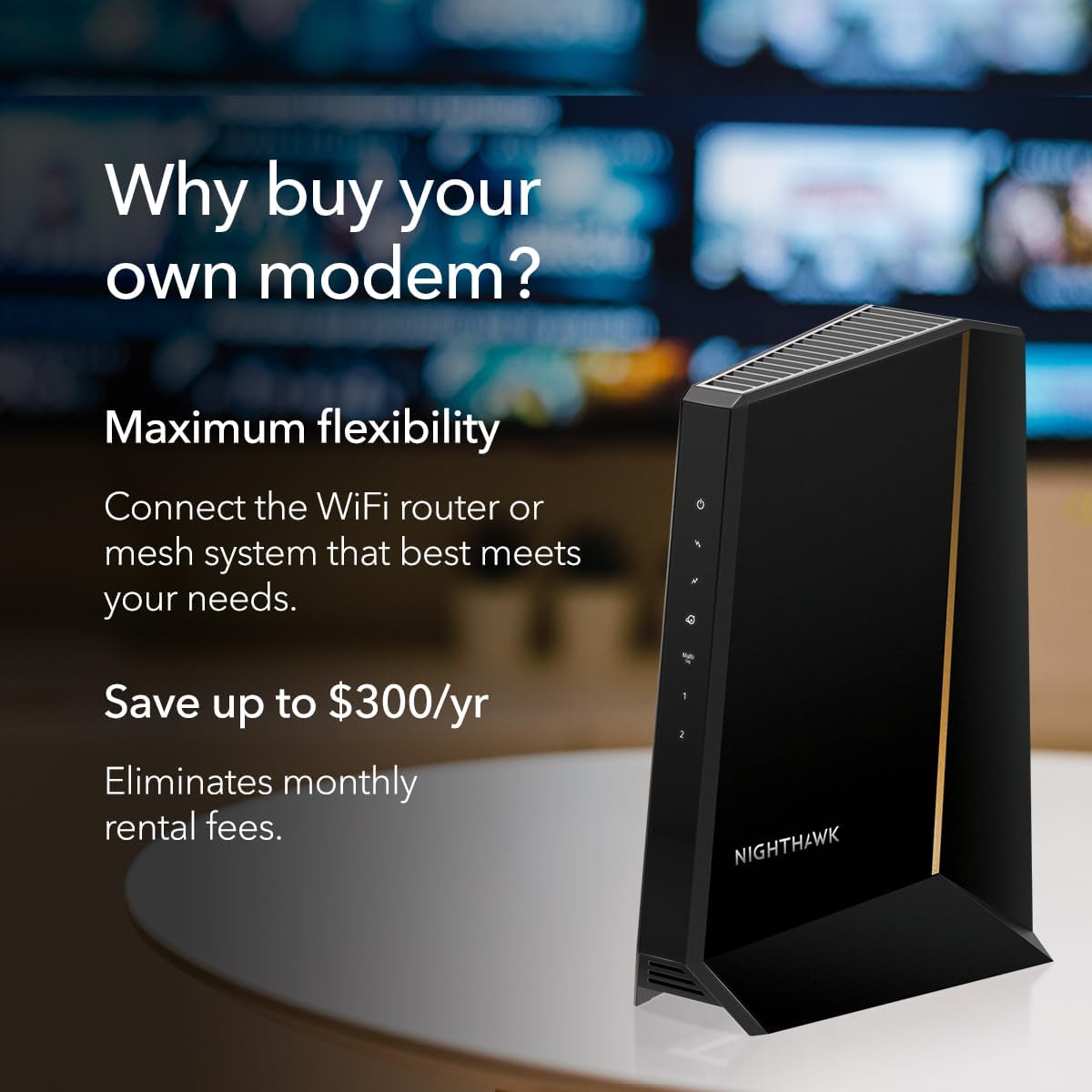 NETGEAR Nighthawk DOCSIS 3.1 Mid/high-Split Cable Modem (CM3000-1AZNAS)
