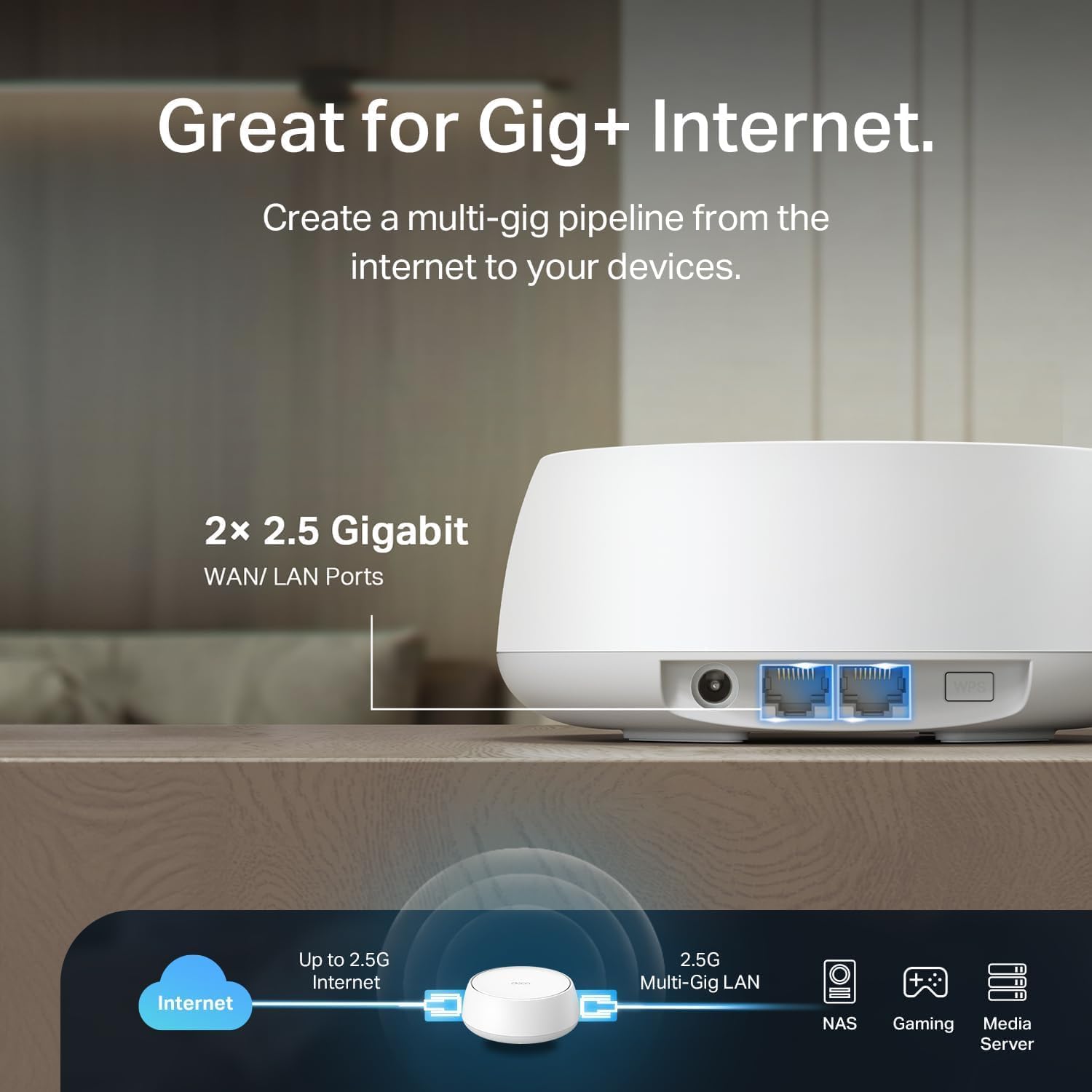 TP-Link Deco 7 BE25 Dual-Band BE5000 WiFi 7 Mesh Wi-Fi System | 4-Stream 5 Gbps, 240 Mhz