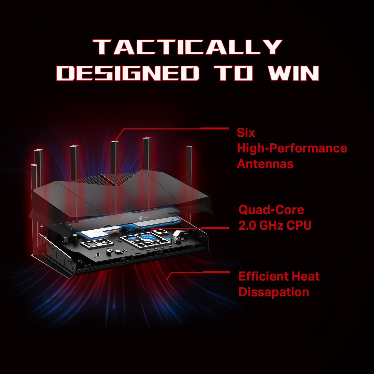 TP-Link Dual-Band BE6500 WiFi 7 Gaming Router Archer GE400 | 6-Stream 6.5 Gbps | 2 x 2.5G + 3 x 1G
