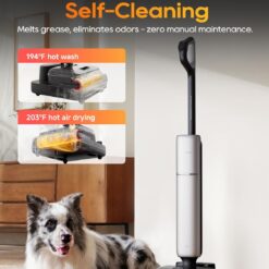 DREAME Aero Pro Wet Dry Vacuum Mop, Ultra-Slim with Hot Self-Cleaning/Self-Drying, 0 Hair Tangle Great