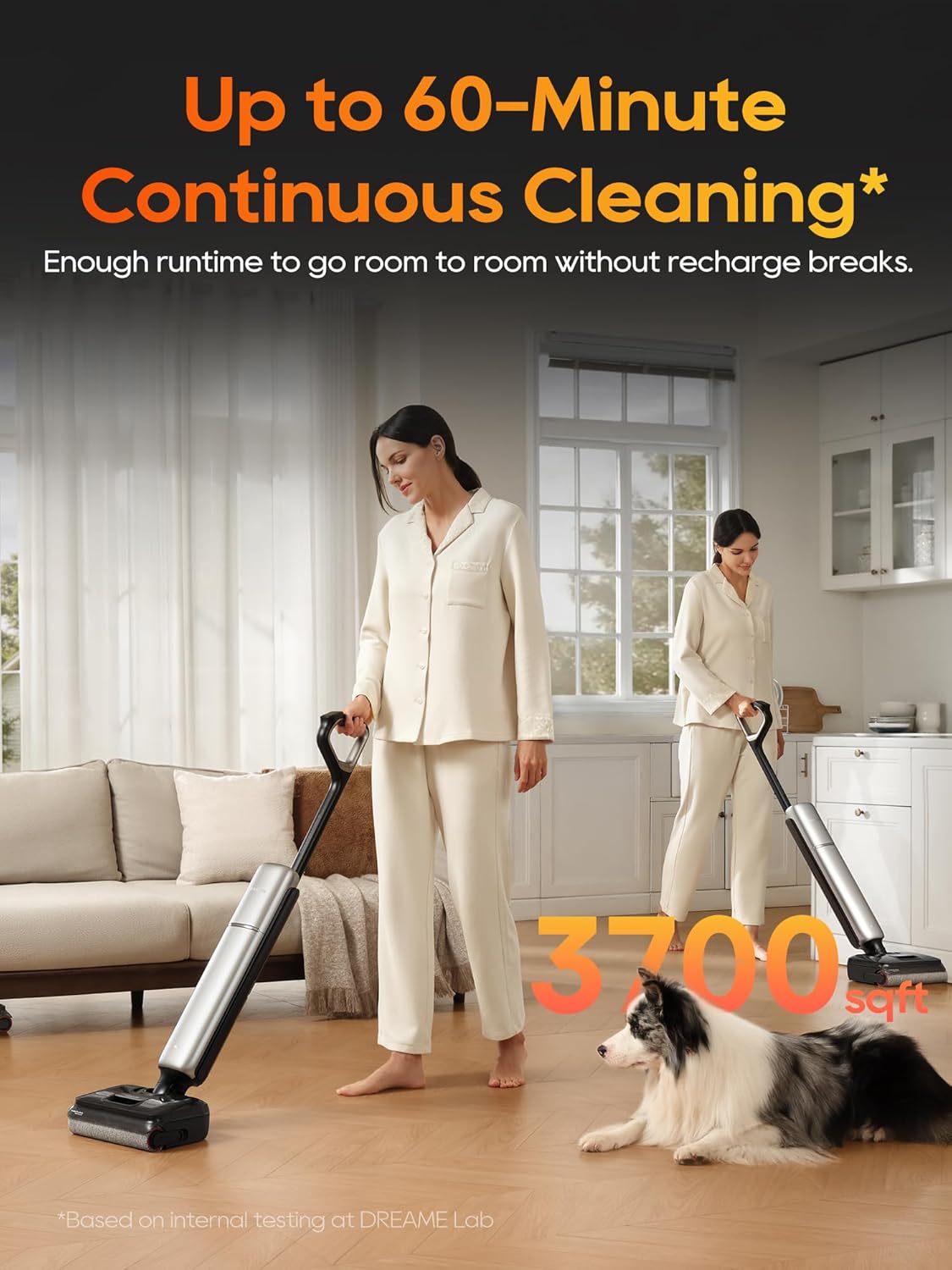 DREAME Aero Pro Wet Dry Vacuum Mop, Ultra-Slim with Hot Self-Cleaning/Self-Drying, 0 Hair Tangle Great