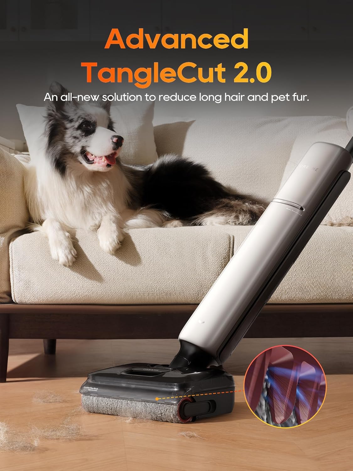 DREAME Aero Pro Wet Dry Vacuum Mop, Ultra-Slim with Hot Self-Cleaning/Self-Drying, 0 Hair Tangle Great
