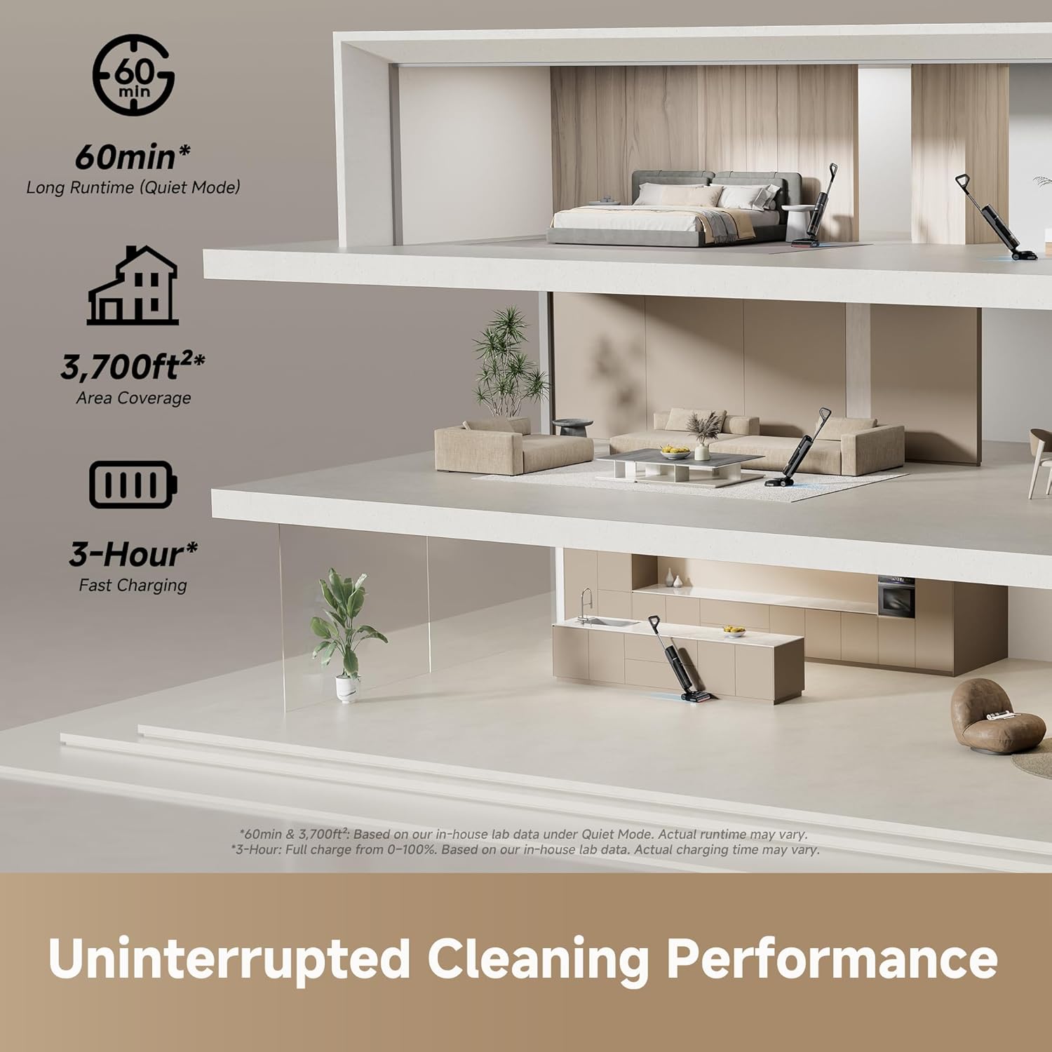 DREAME H15 Pro CarpetFlex Cordless Vacuum Mop, Wet Dry Vacuum Cleaner with Dual Brushes