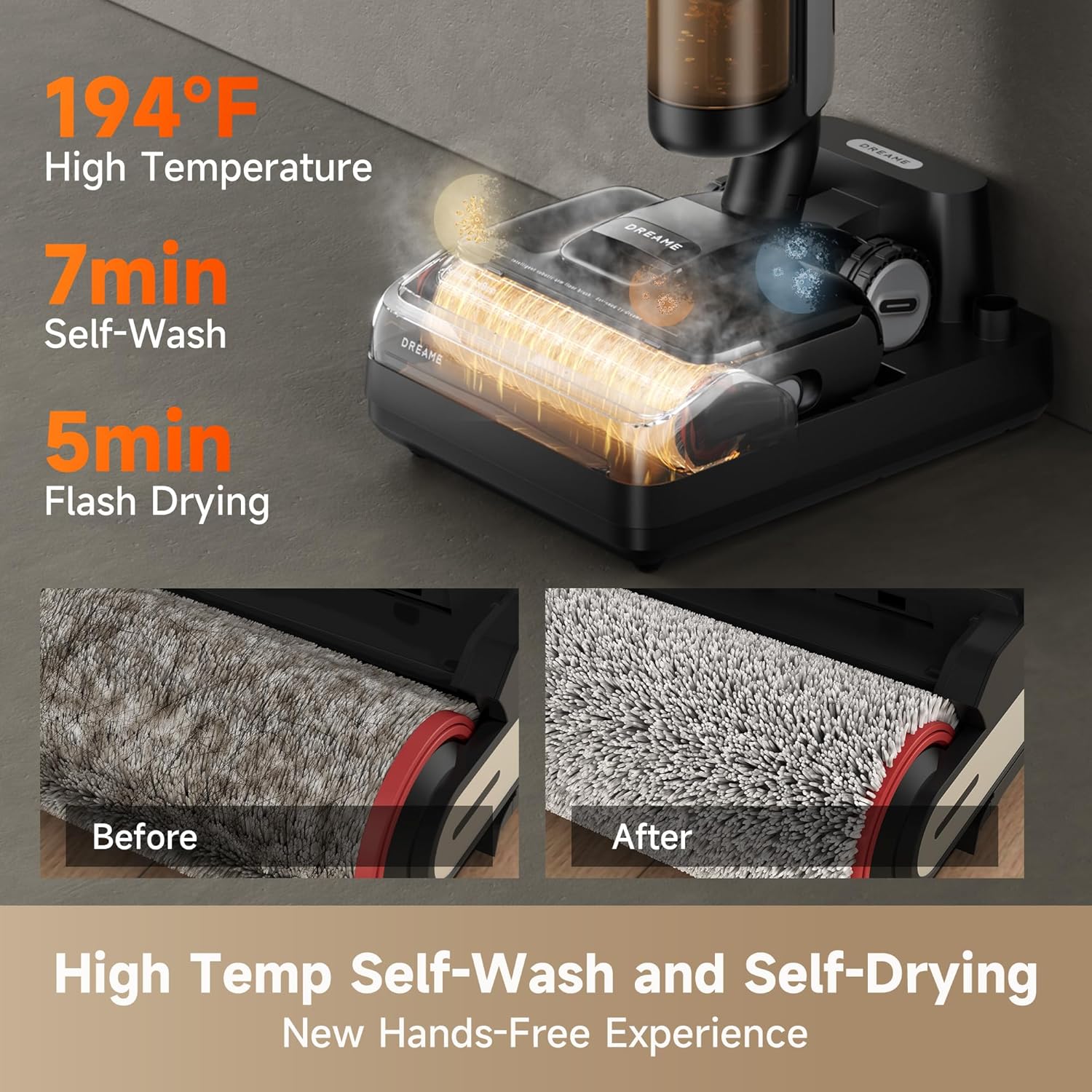 DREAME H12 Pro FlexReach Wet Dry Vacuum Cleaner, 0 Tangle Cordless Vacuum Mop All-in-One