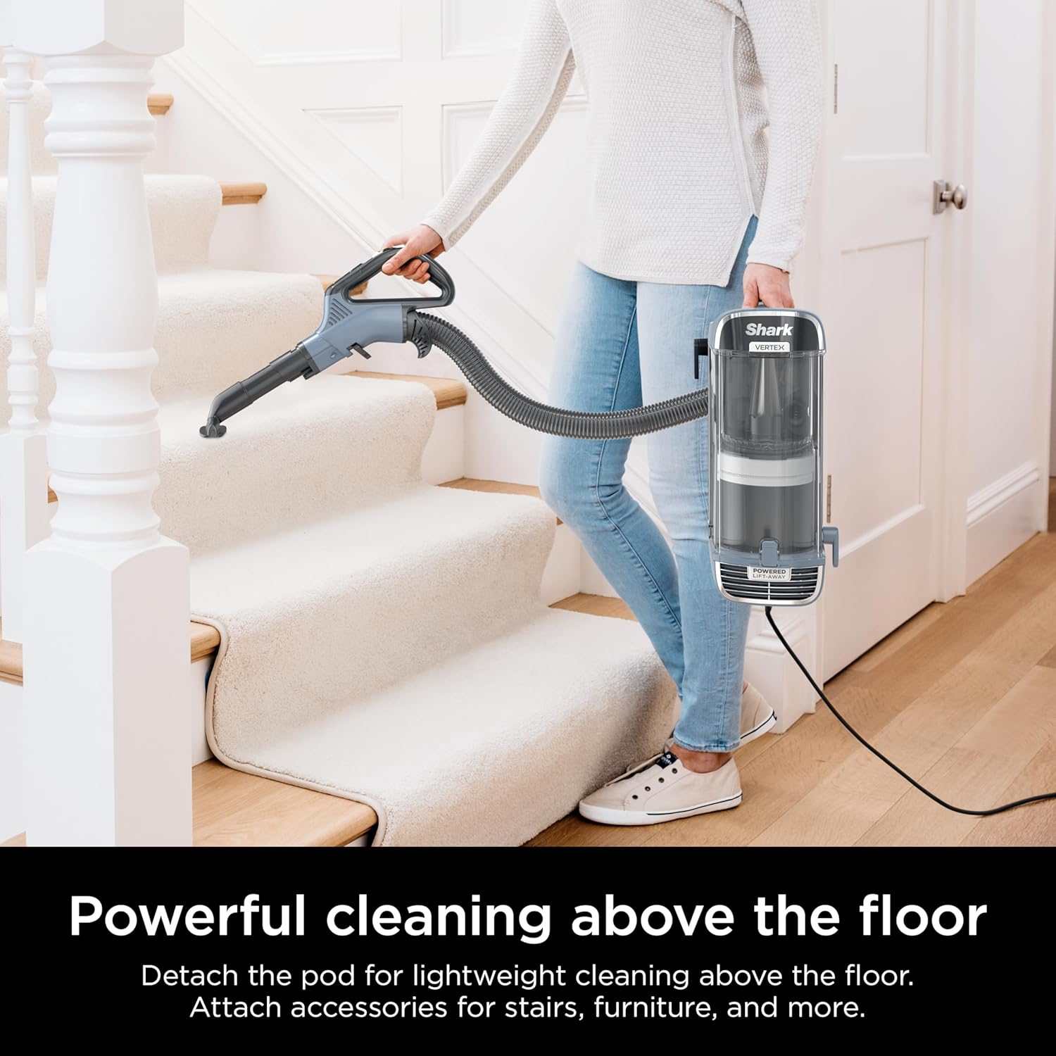 Shark Performance Powered Lift-Away Upright Vacuum, Ultra-Powerful Suction, Nordic Blue, UV2500