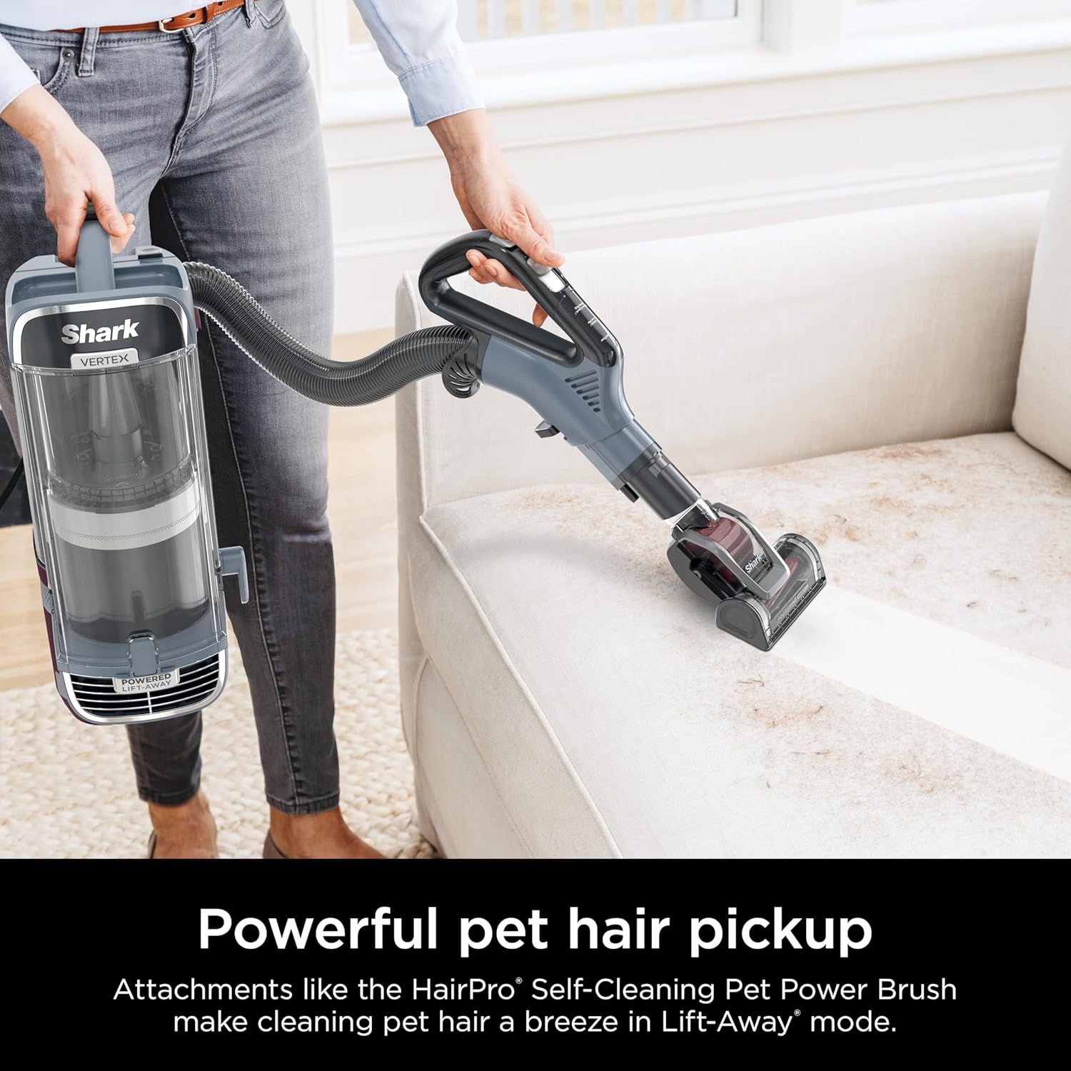 Shark Performance Powered Lift-Away Upright Vacuum, Ultra-Powerful Suction, Nordic Blue, UV2500