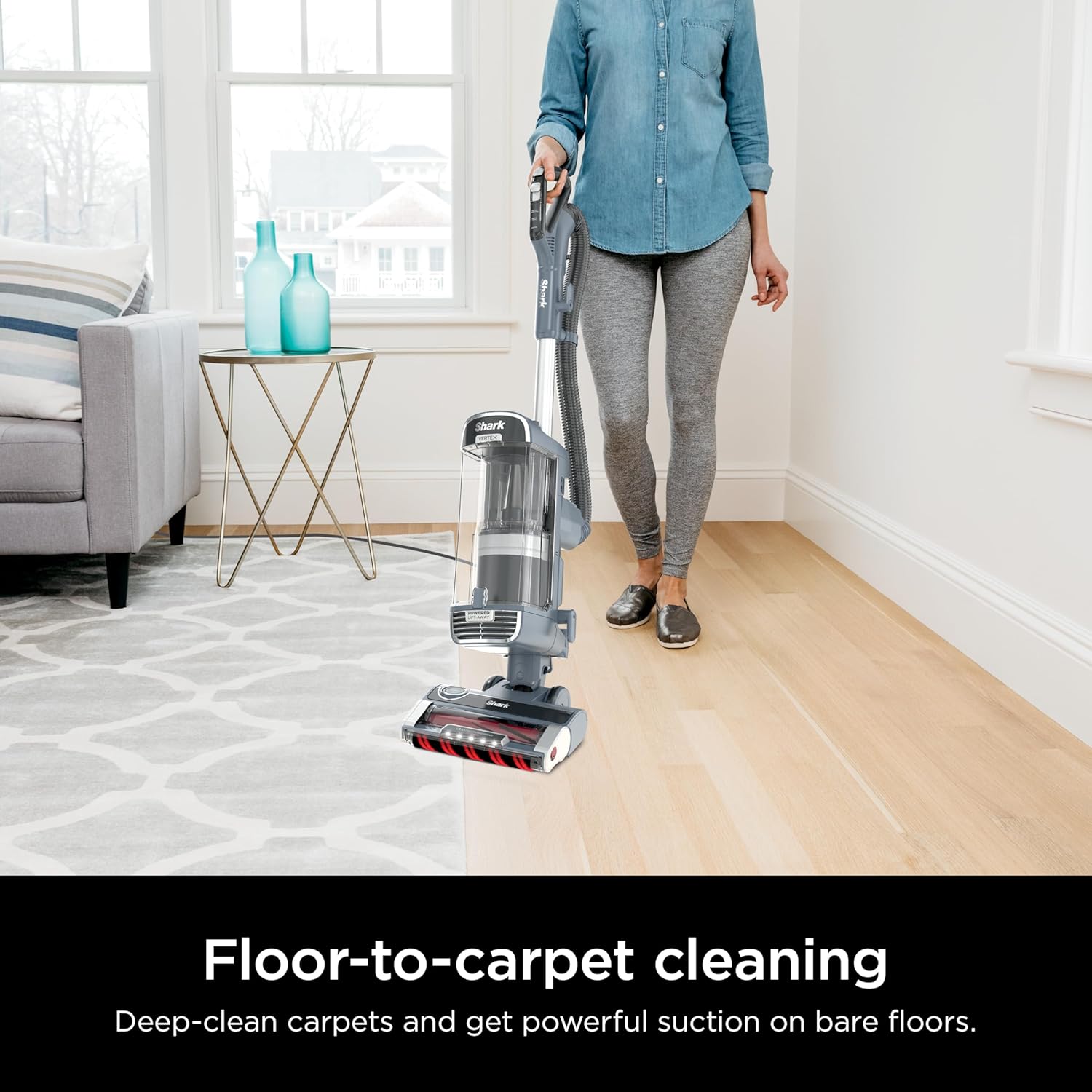 Shark Performance Powered Lift-Away Upright Vacuum, Ultra-Powerful Suction, Nordic Blue, UV2500