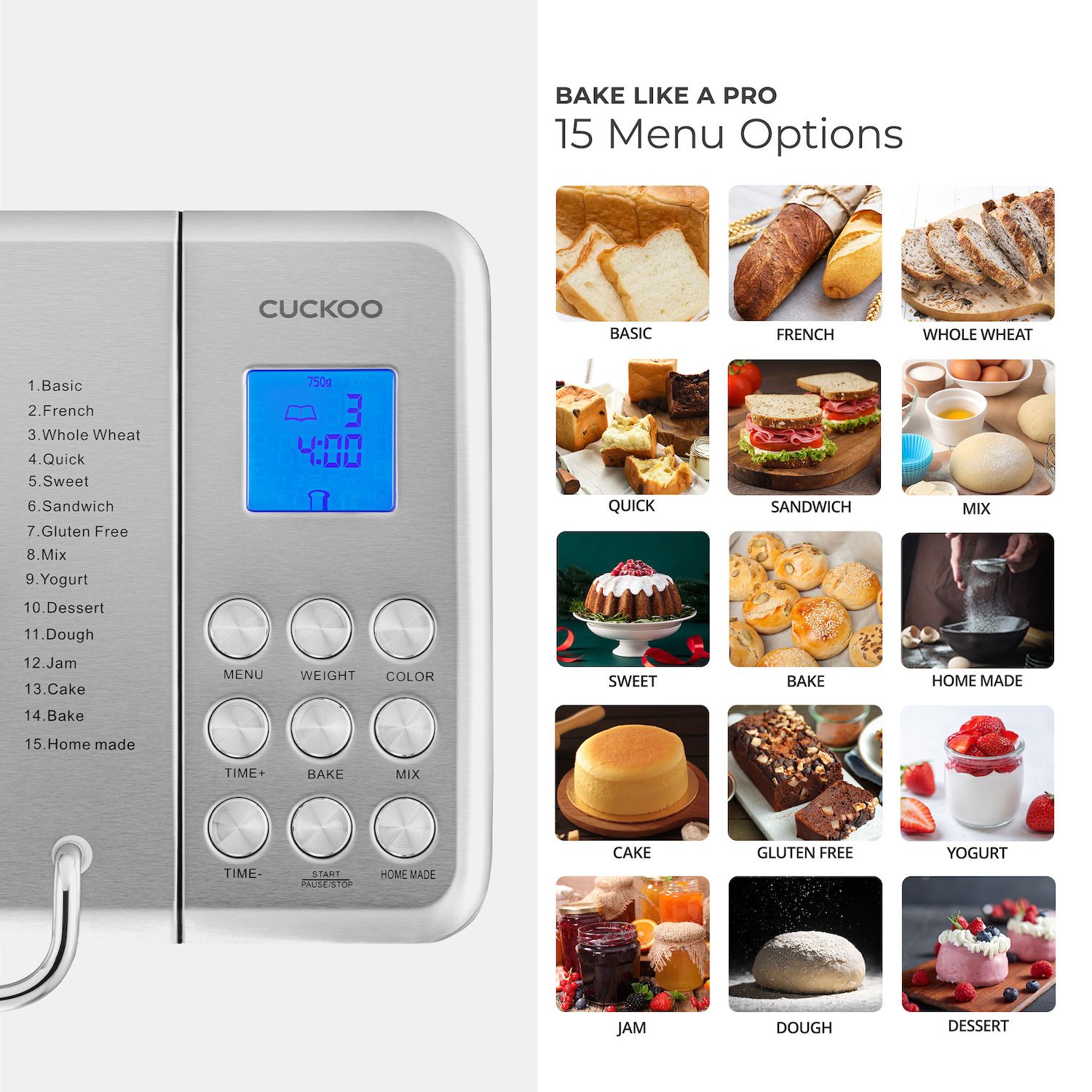 CUCKOO 2-lb. Multifunctional Bread Maker