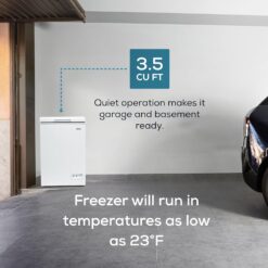 Igloo 3.5 Cu Ft. Upright Deep Freezer Chest- Deep Freezer with Quick Freezing System & Adjustable Thermostat