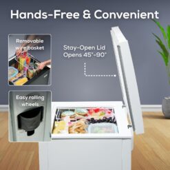 Igloo 3.5 Cu Ft. Upright Deep Freezer Chest- Deep Freezer with Quick Freezing System & Adjustable Thermostat