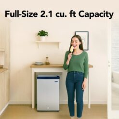 Whynter Upright Freezer with Lock, 2.1 Cu. Ft. Small Freezer Mini Freezer, CUF-210SS, Stainless Steel Energy Star