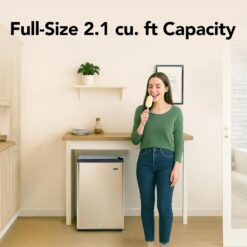 Whynter Upright Freezer with Lock, 2.1 Cu. Ft. Small Freezer Mini Freezer, CUF-210SSG, Rose Gold