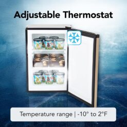 Whynter Upright Freezer with Lock, 2.1 Cu. Ft. Small Freezer Mini Freezer, CUF-210SSG, Rose Gold