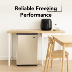 Whynter Upright Freezer with Lock, 2.1 Cu. Ft. Small Freezer Mini Freezer, CUF-210SSG, Rose Gold