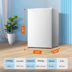 Kismile Upright Freezer,3.0 Cu.ft Mini Freezer (White)