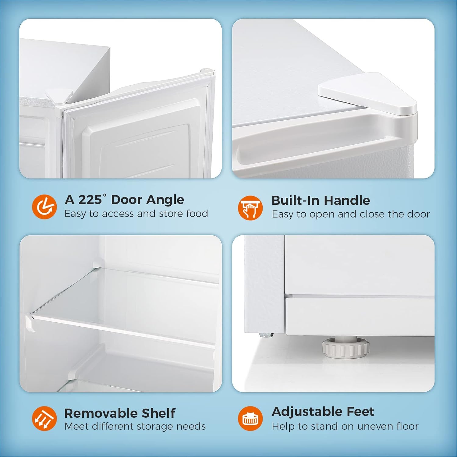 Kismile Upright Freezer,3.0 Cu.ft Mini Freezer (White)