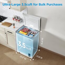 Midea MERC04C4BAWW Chest Freezer, 3.5 Cubic Feet Freezer, White