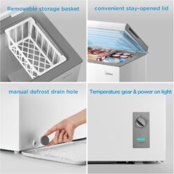 Midea MERC04C4BAWW Chest Freezer, 3.5 Cubic Feet Freezer, White