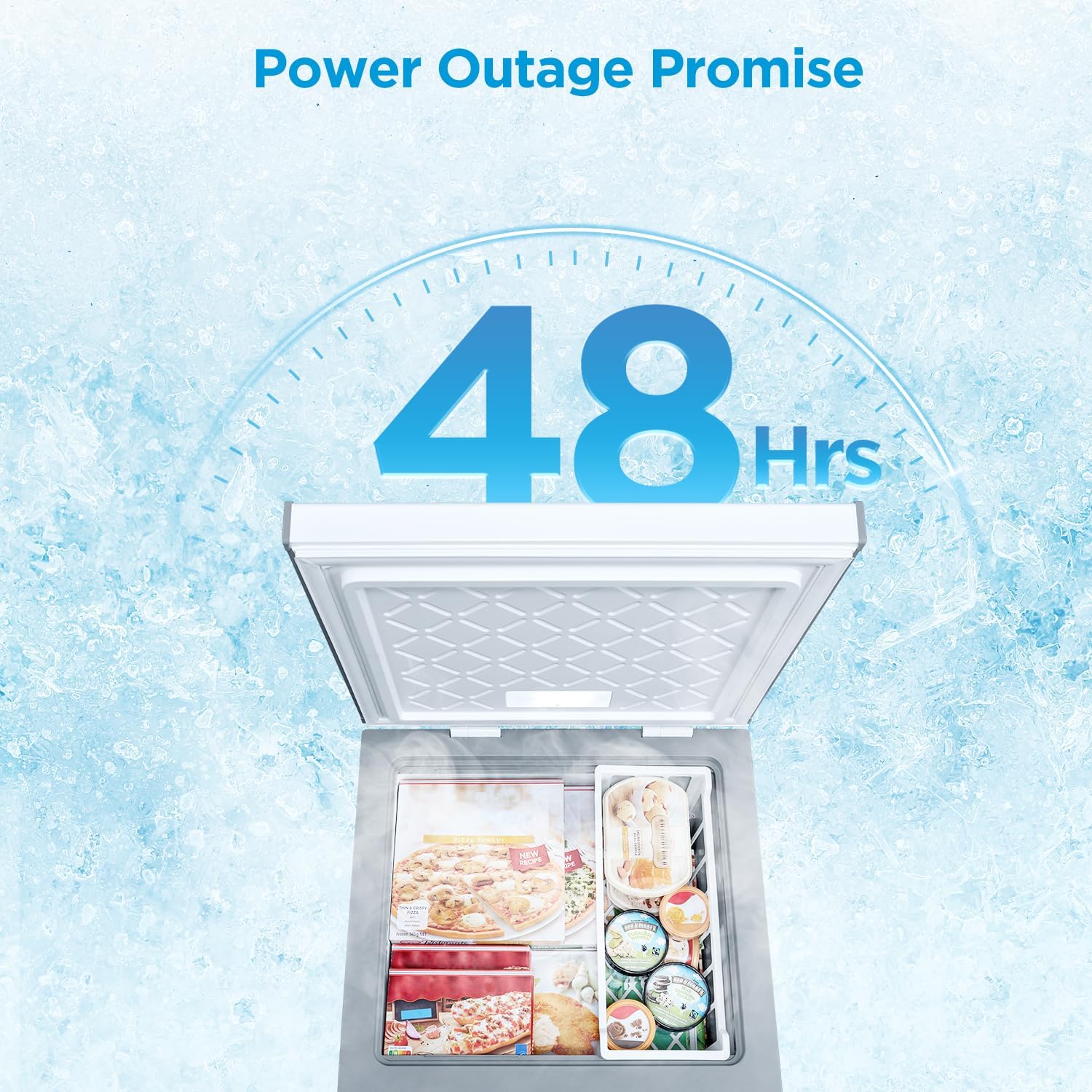 Midea MERC04C4BAWW Chest Freezer, 3.5 Cubic Feet Freezer, White
