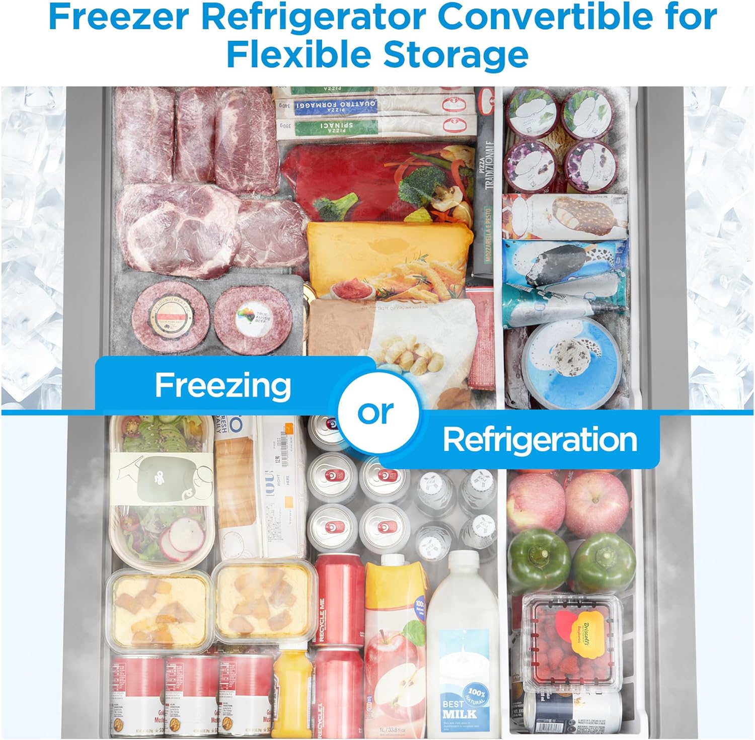 Midea MERC07C4BAWW Chest Freezer, 7.0 Cubic Feet Freezer, White