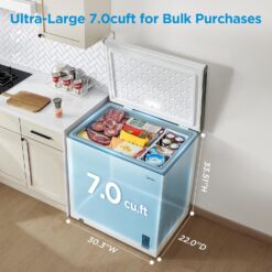 Midea MERC07C4BAWW Chest Freezer, 7.0 Cubic Feet Freezer, White