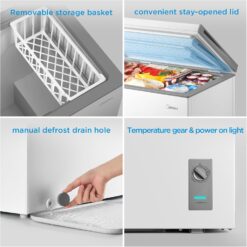 Midea MERC07C4BAWW Chest Freezer, 7.0 Cubic Feet Freezer, White