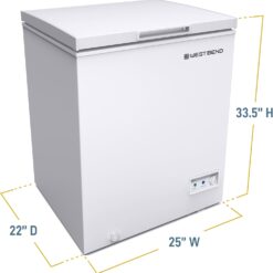 West Bend Chest Freezer with Adjustable Temperature Control, Free-Standing, 5-Cu.Ft, White