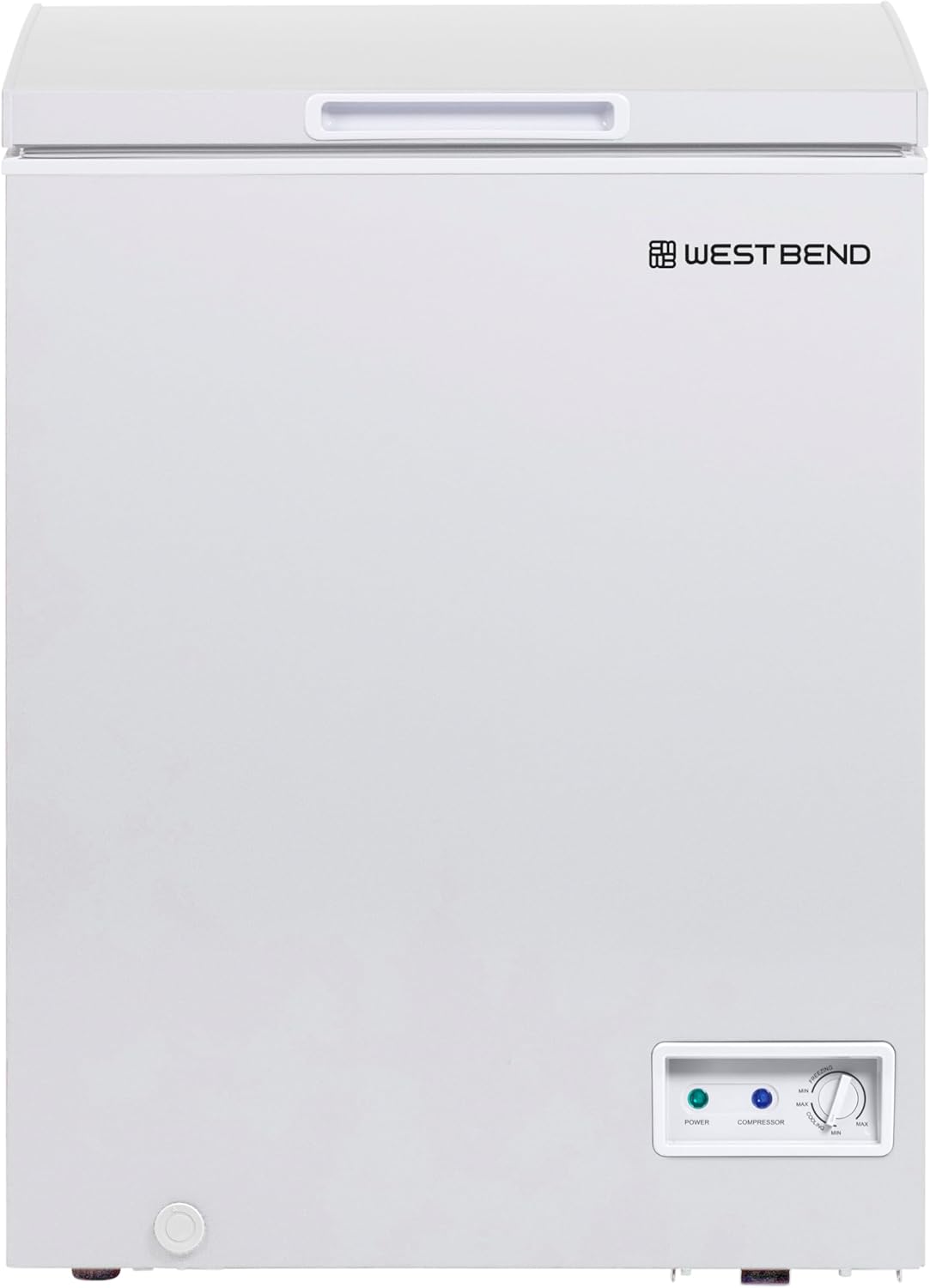 West Bend Chest Freezer with Adjustable Temperature Control, Free-Standing, 5-Cu.Ft, White