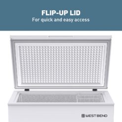 West Bend Chest Freezer with Adjustable Temperature Control, Free-Standing, 5-Cu.Ft, White