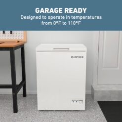 West Bend Chest Freezer with Adjustable Temperature Control, Free-Standing, 5-Cu.Ft, White