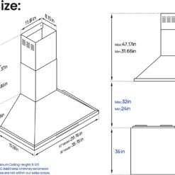 IKTCH 30-inch Wall Mount Range Hood 900 CFM Ducted/Ductless Convertible, Kitchen Chimney Vent Stainless Steel