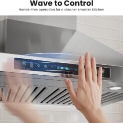 IKTCH 30-inch Wall Mount Range Hood 900 CFM Ducted/Ductless Convertible, Kitchen Chimney Vent Stainless Steel