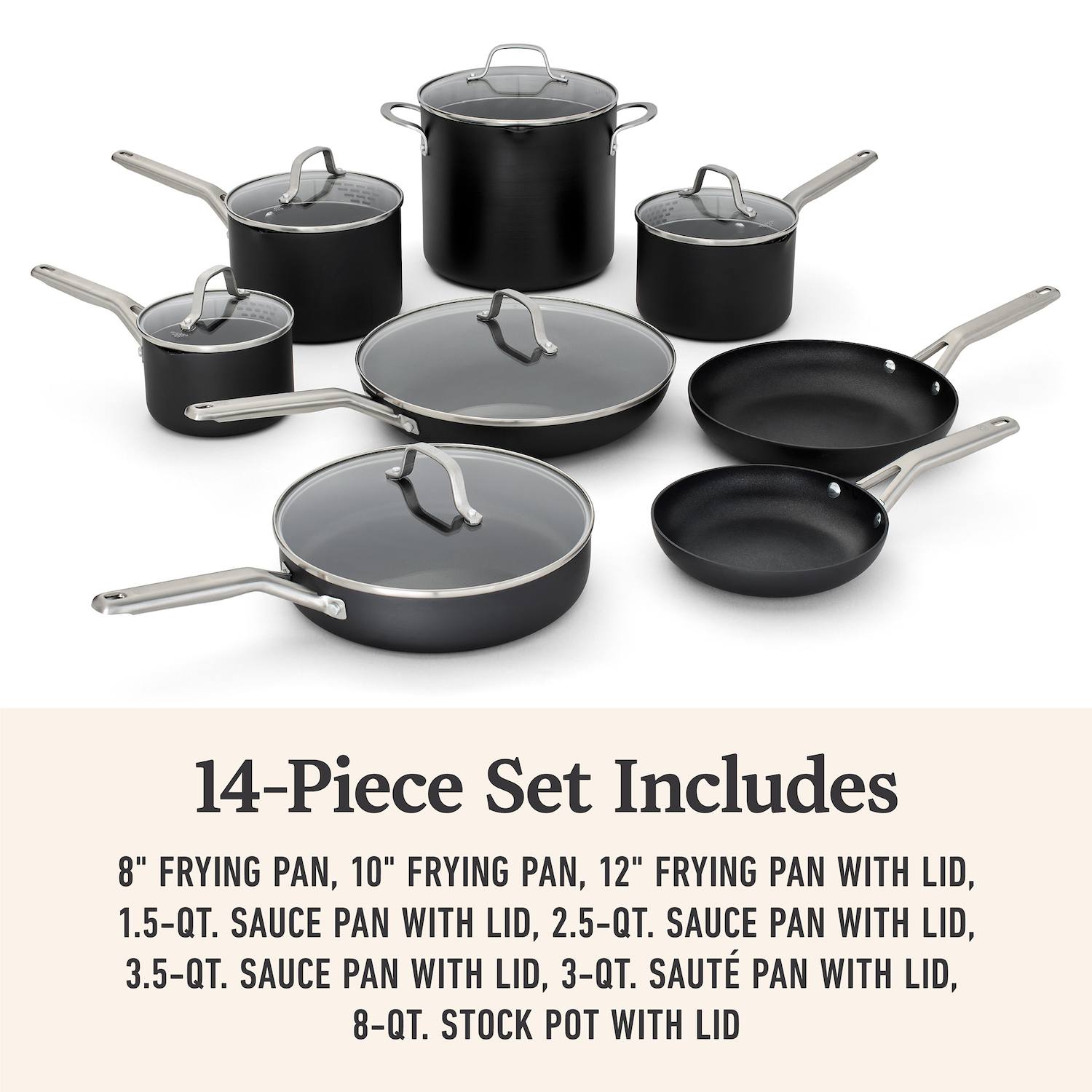 Calphalon Hard-Anodized Aluminum Nonstick 14-pc. Cookware Set