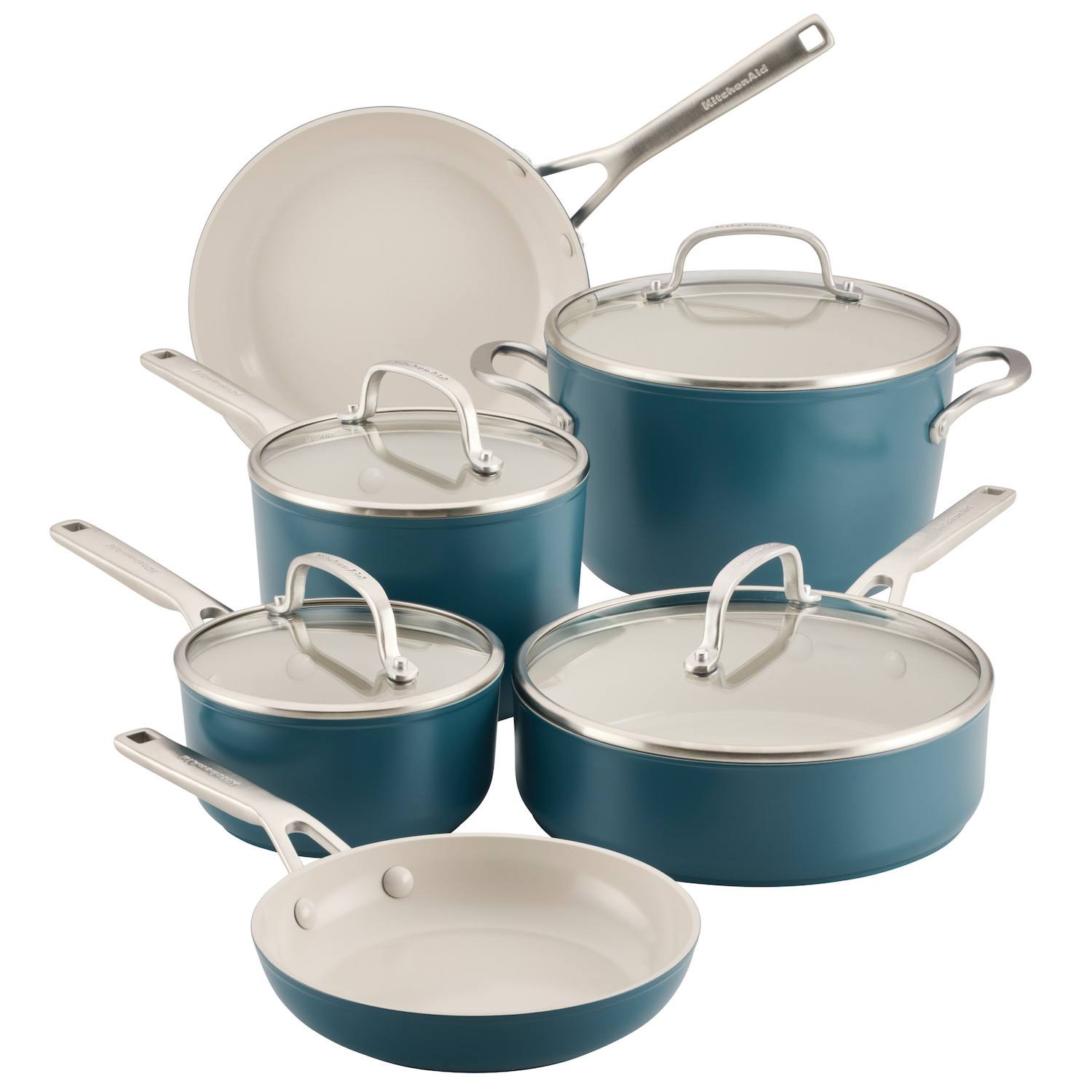 KitchenAid 10-pc. Hard-Anodized Ceramic Induction Cookware Set - Blue